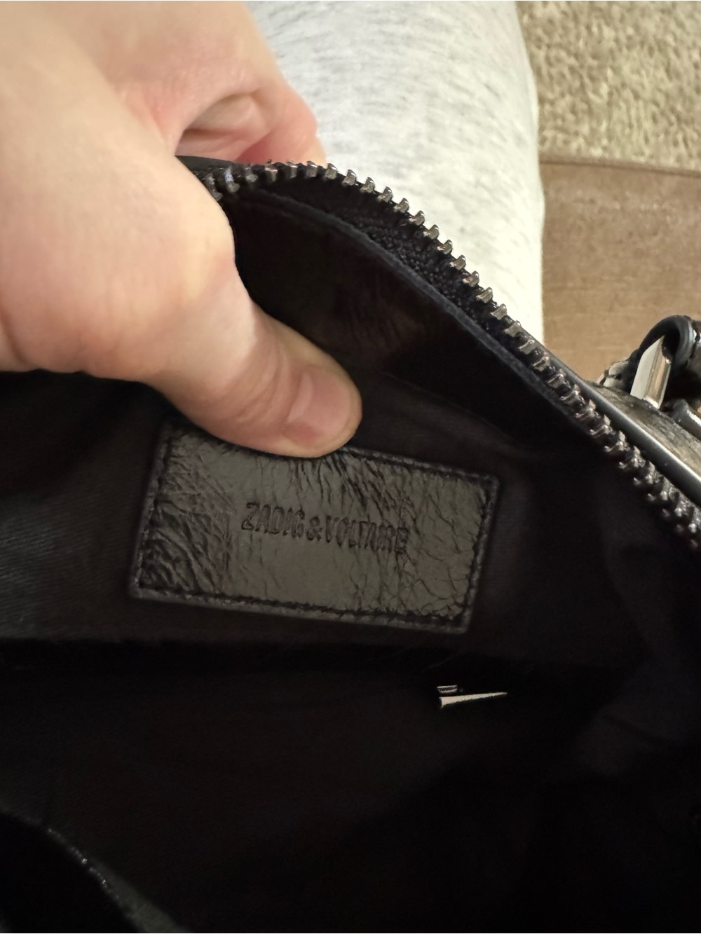 Zadig & Voltaire Black Leather Crossbody Satchel - Picture 10 of 11